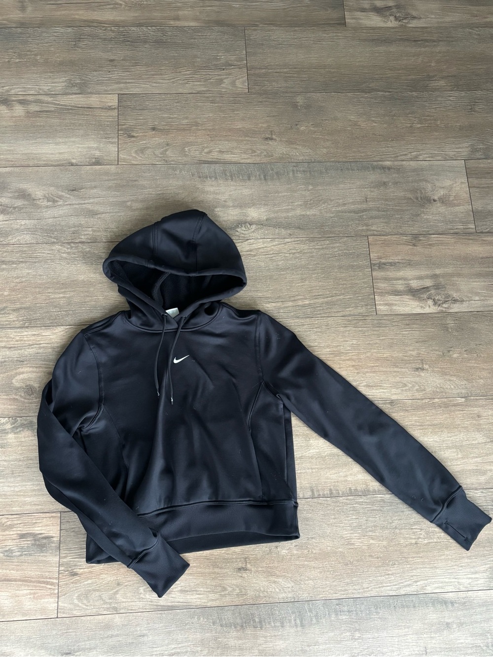 Nike Black Hoodie with White Swoosh